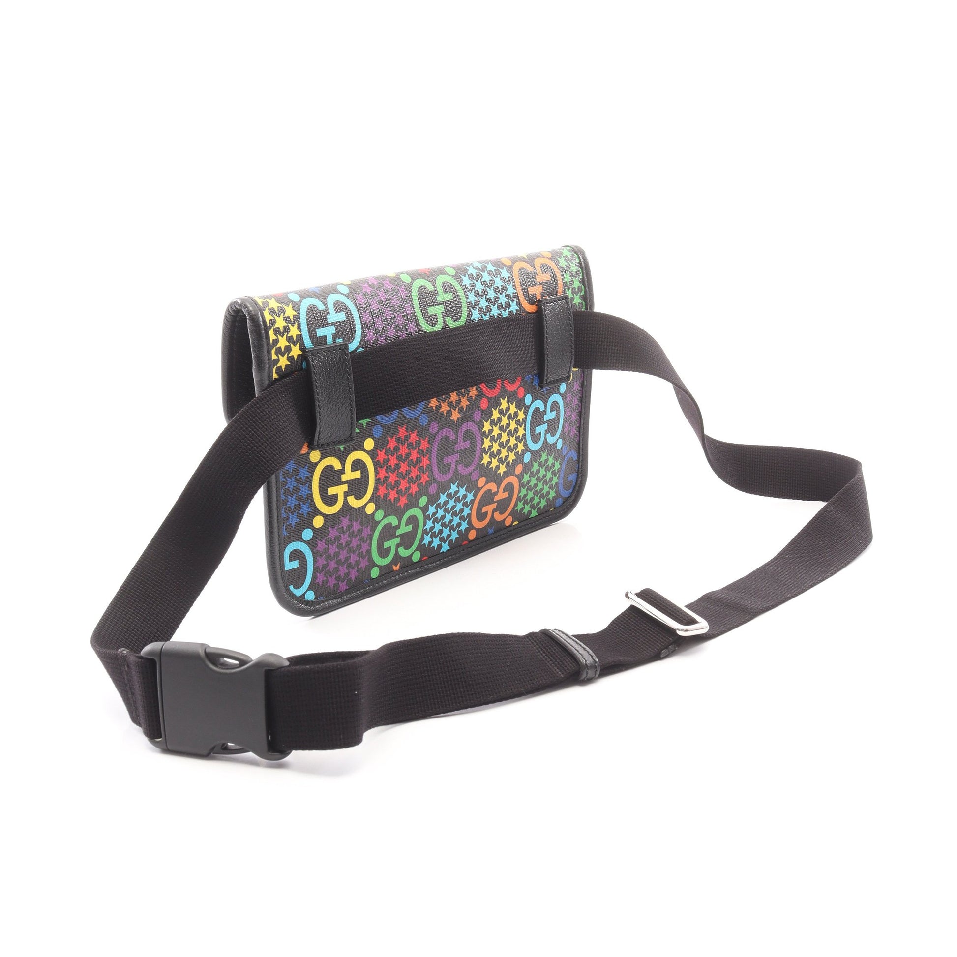 GGサイケデリック ウエストバッグ ボディバッグ PVC レザー ブラック マルチカラー グッチ バッグ GUCCI