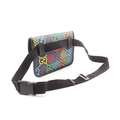 GGサイケデリック ウエストバッグ ボディバッグ PVC レザー ブラック マルチカラー グッチ バッグ GUCCI