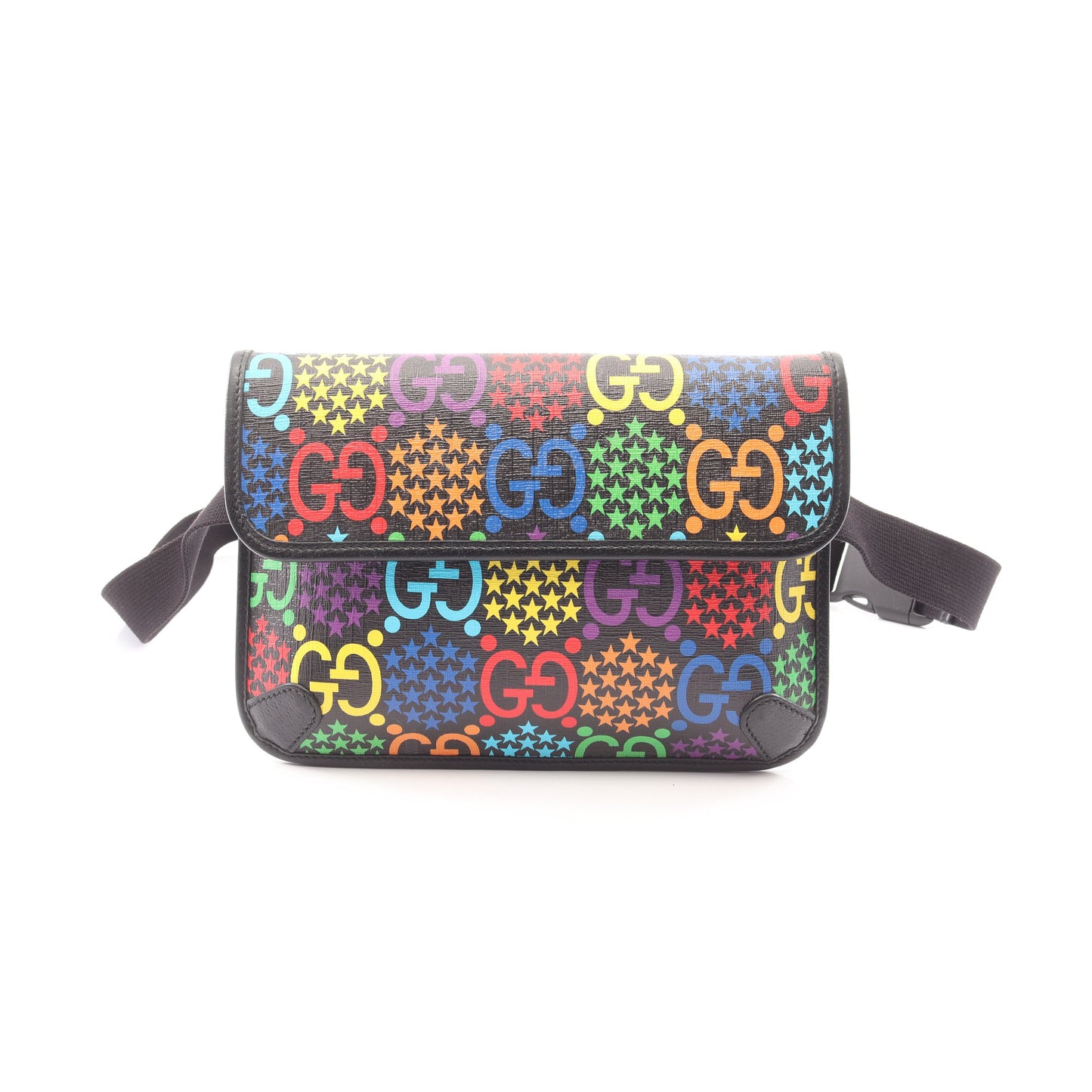 GGサイケデリック ウエストバッグ ボディバッグ PVC レザー ブラック マルチカラー グッチ バッグ GUCCI