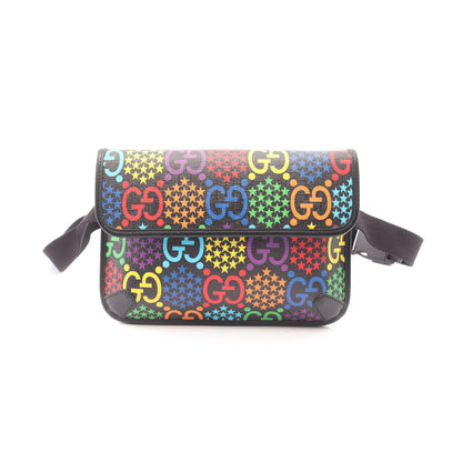 GGサイケデリック ウエストバッグ ボディバッグ PVC レザー ブラック マルチカラー グッチ バッグ GUCCI