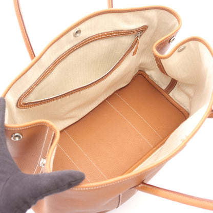ガーデンパーティPM ゴールド ハンドバッグ トートバッグ ネゴンダ ブラウン シルバー金具 □L刻印 エルメス バッグ HERMES