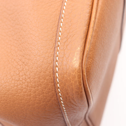 ガーデンパーティPM ゴールド ハンドバッグ トートバッグ ネゴンダ ブラウン シルバー金具 □L刻印 エルメス バッグ HERMES