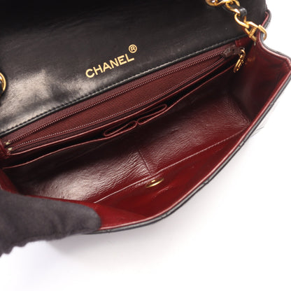 フルフラップ マトラッセ チェーンショルダーバッグ ラムスキン ブラック ゴールド金具 ヴィンテージ シャネル バッグ CHANEL