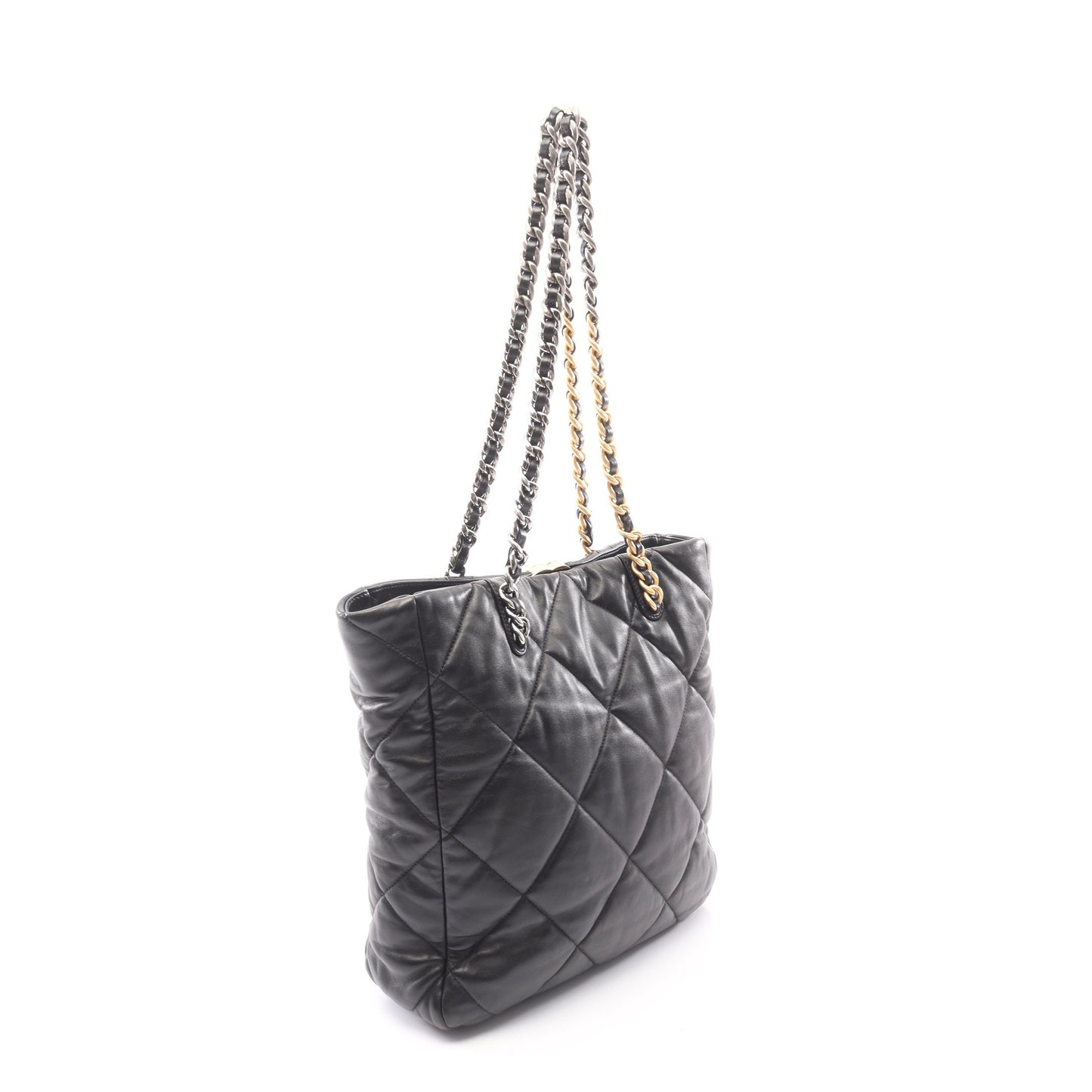 シャネル 19 コンビ金具 チェーンショルダーバッグ ラムスキン ブラック シャネル バッグ CHANEL