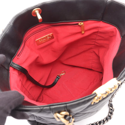 シャネル 19 コンビ金具 チェーンショルダーバッグ ラムスキン ブラック シャネル バッグ CHANEL