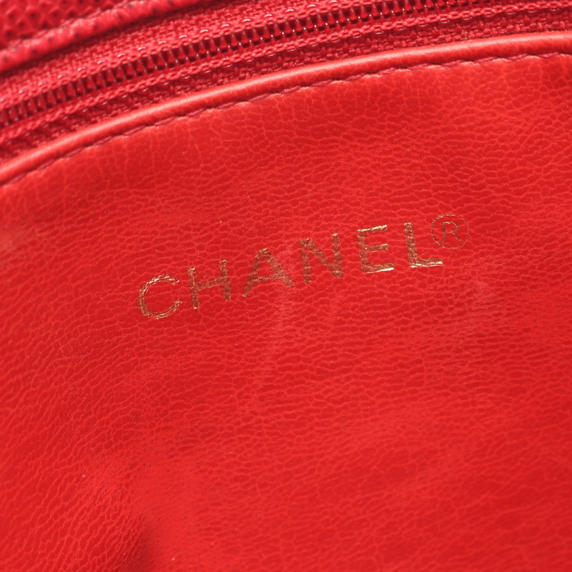 ココマーク チェーンショルダーバッグ チェーントートバッグ キャビアスキン レッド ゴールド金具 シャネル バッグ CHANEL