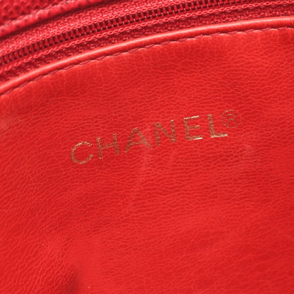 ココマーク チェーンショルダーバッグ チェーントートバッグ キャビアスキン レッド ゴールド金具 シャネル バッグ CHANEL