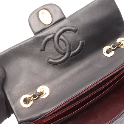 デカマトラッセ34 Wチェーンショルダーバッグ ラムスキン ブラック ゴールド金具 ヴィンテージ シャネル バッグ CHANEL
