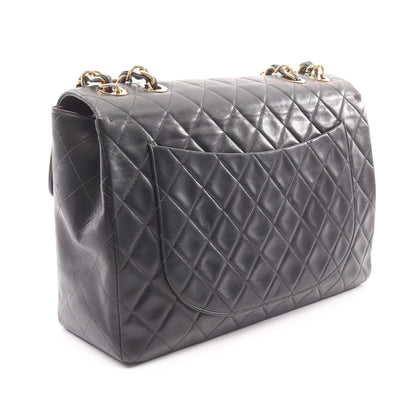 デカマトラッセ34 Wチェーンショルダーバッグ ラムスキン ブラック ゴールド金具 ヴィンテージ シャネル バッグ CHANEL