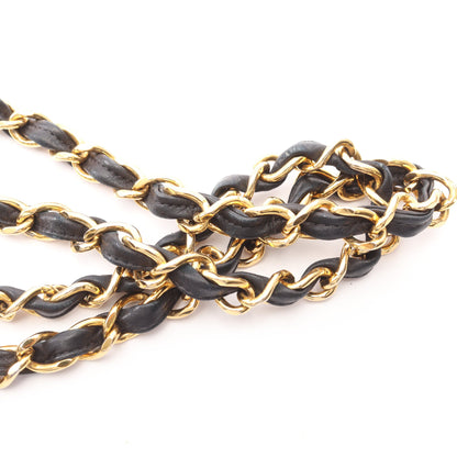 デカマトラッセ34 Wチェーンショルダーバッグ ラムスキン ブラック ゴールド金具 ヴィンテージ シャネル バッグ CHANEL