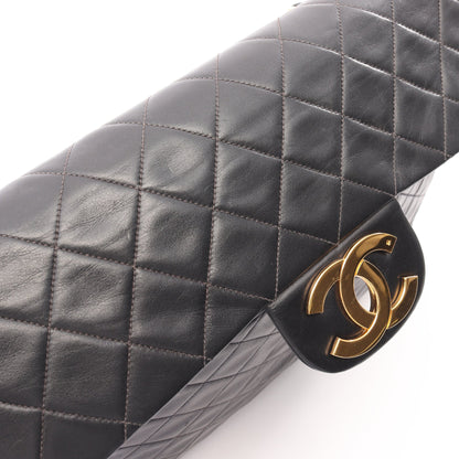 デカマトラッセ34 Wチェーンショルダーバッグ ラムスキン ブラック ゴールド金具 ヴィンテージ シャネル バッグ CHANEL