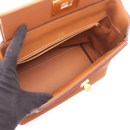 24/24 ヴァンキャトル29 ゴールド 2WAY ハンドバッグ トゴ ヴォースイフト ブラウン ゴールド金具 D刻印 エルメス バッグ HERMES