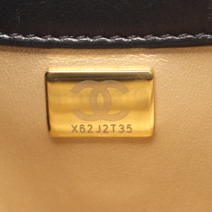 マトラッセ スモールフラップ チェーンショルダーバッグ ラムスキン ブラック ゴールド金具 シャネル バッグ CHANEL