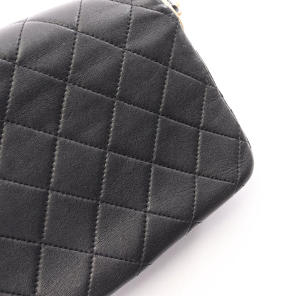マトラッセ スモールフラップ チェーンショルダーバッグ ラムスキン ブラック ゴールド金具 シャネル バッグ CHANEL