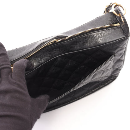 マトラッセ チェーンショルダーバッグ ワンショルダーバッグ キャビアスキン ブラック ゴールド金具 シャネル バッグ CHANEL