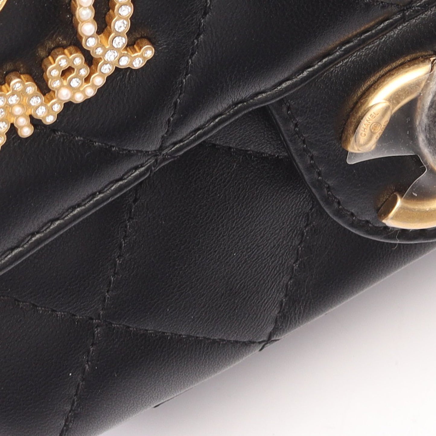 マトラッセ コンビ金具 チェーンショルダーバッグ ラムスキン ブラック シャネル バッグ CHANEL