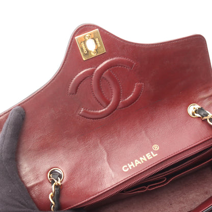 マトラッセ ヴィンテージ チェーンショルダーバッグ ラムスキン ブラック ゴールド金具 シャネル バッグ CHANEL