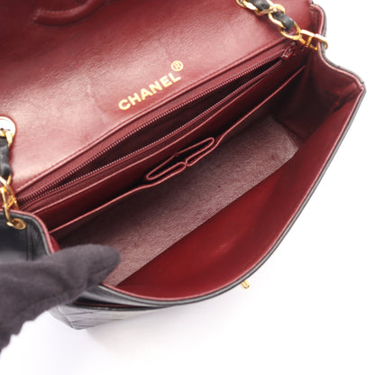 マトラッセ ヴィンテージ チェーンショルダーバッグ ラムスキン ブラック ゴールド金具 シャネル バッグ CHANEL
