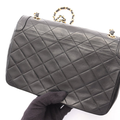 マトラッセ ヴィンテージ チェーンショルダーバッグ ラムスキン ブラック ゴールド金具 シャネル バッグ CHANEL