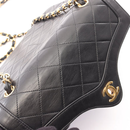 マトラッセ ヴィンテージ チェーンショルダーバッグ ラムスキン ブラック ゴールド金具 シャネル バッグ CHANEL