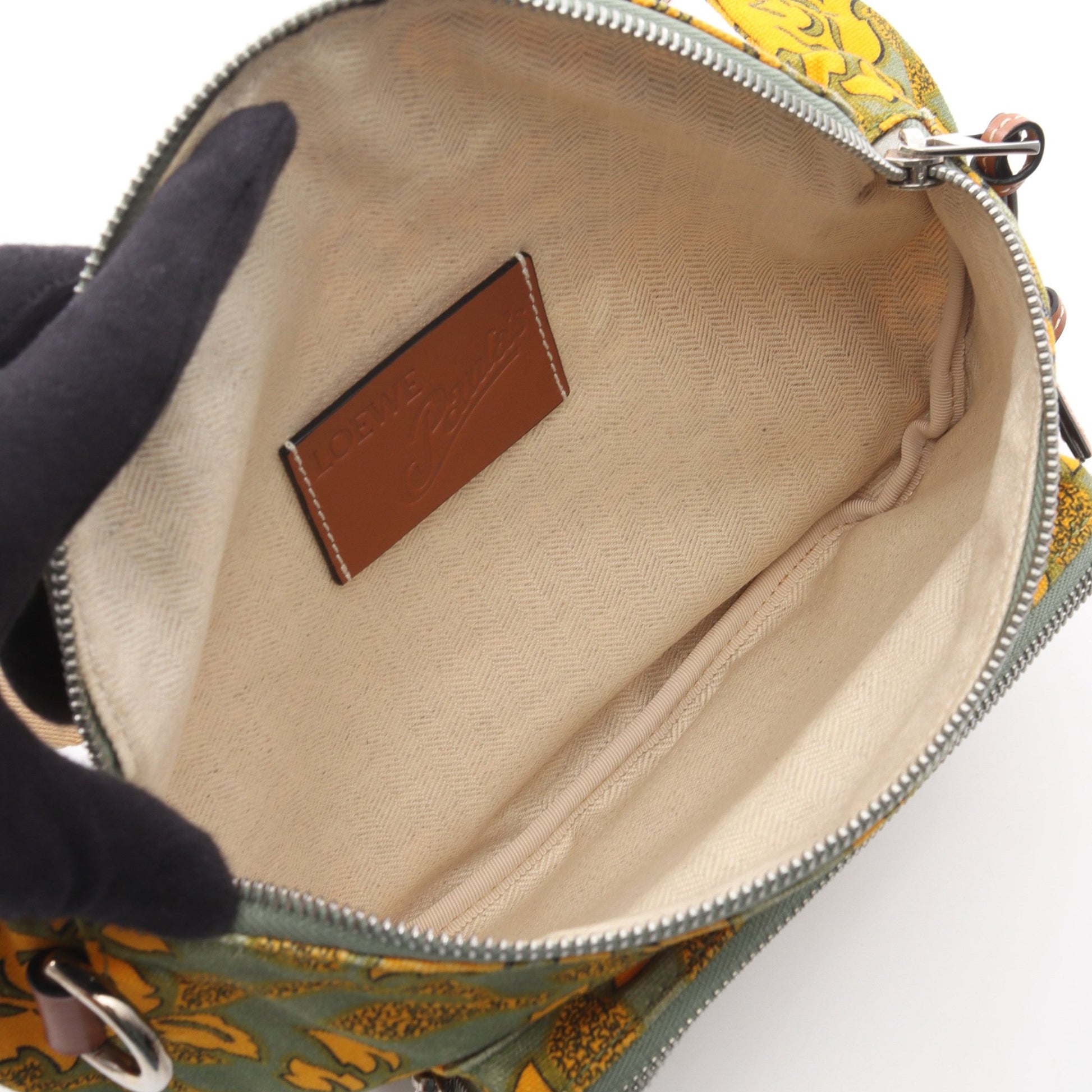 PAULA'S IBIZA アナグラム ベルトバッグ ボディバッグ キャンバス グリーン オレンジイエロー マルチカラー ロエベ バッグ LOEWE