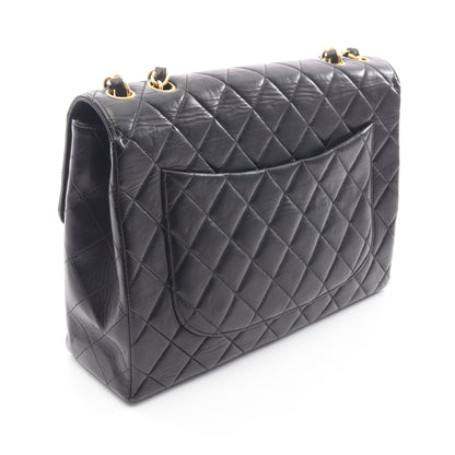 デカマトラッセ30 シングルフラップ Wチェーンショルダーバッグ ラムスキン ブラック ゴールド金具 シャネル バッグ CHANEL