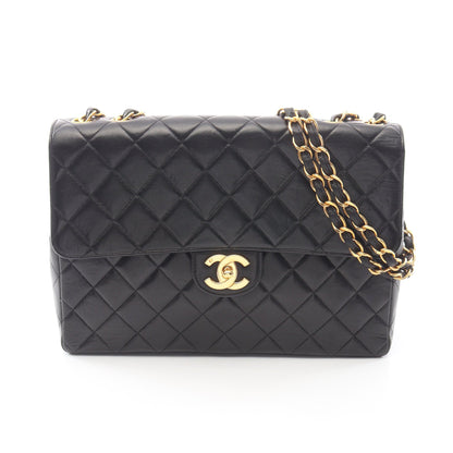デカマトラッセ30 シングルフラップ Wチェーンショルダーバッグ ラムスキン ブラック ゴールド金具 シャネル バッグ CHANEL