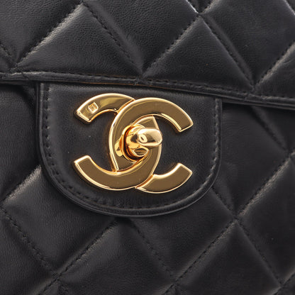 デカマトラッセ30 シングルフラップ Wチェーンショルダーバッグ ラムスキン ブラック ゴールド金具 シャネル バッグ CHANEL