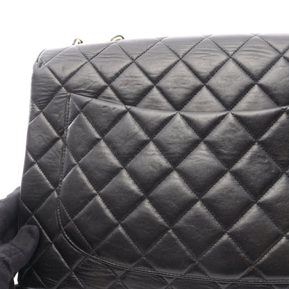 デカマトラッセ30 シングルフラップ Wチェーンショルダーバッグ ラムスキン ブラック ゴールド金具 シャネル バッグ CHANEL