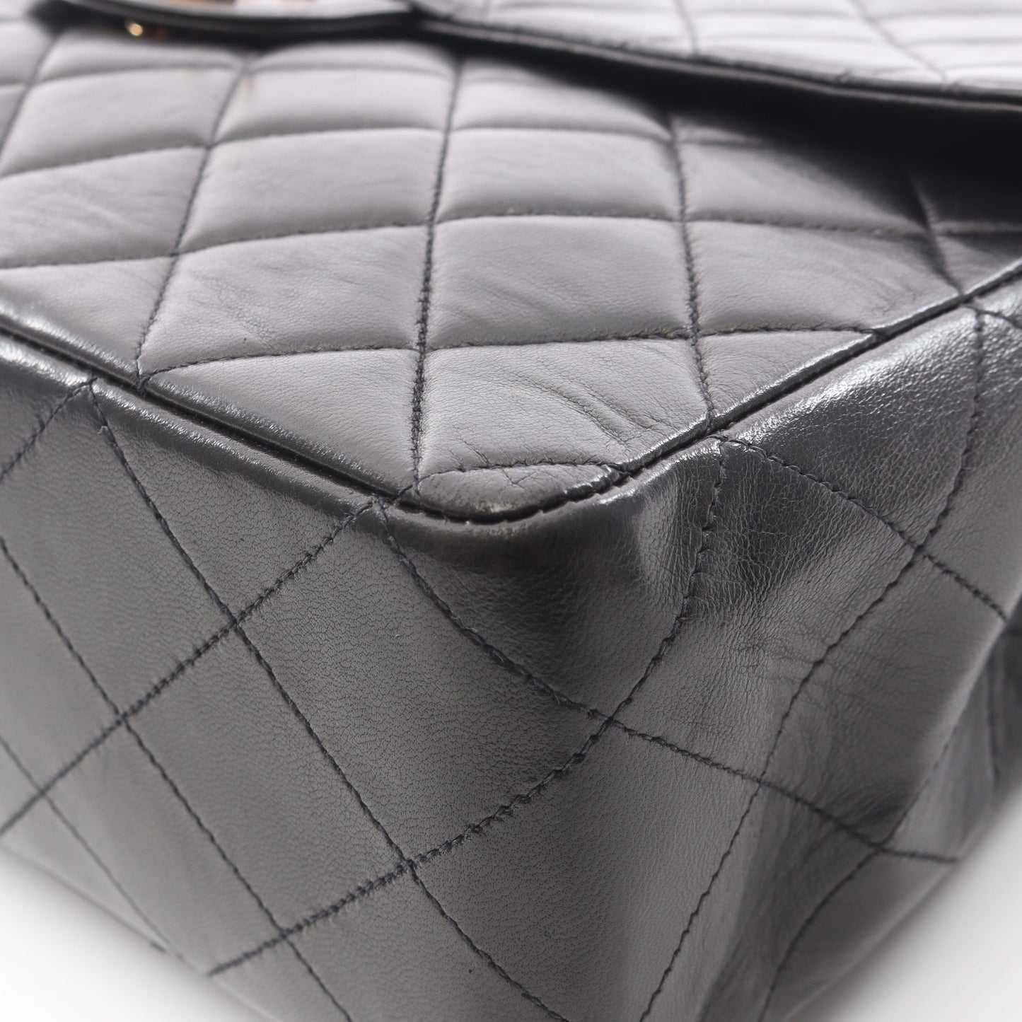 デカマトラッセ30 シングルフラップ Wチェーンショルダーバッグ ラムスキン ブラック ゴールド金具 シャネル バッグ CHANEL