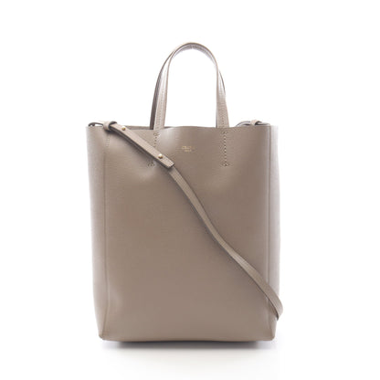 バーティカル スモール カバ 2WAY ハンドバッグ トートバッグ レザー グレーベージュ セリーヌ バッグ CELINE