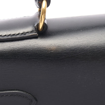 ケリー32 外縫い 2WAY ハンドバッグ ボックスカーフ ブラック ゴールド金具 ○Y刻印 エルメス バッグ HERMES