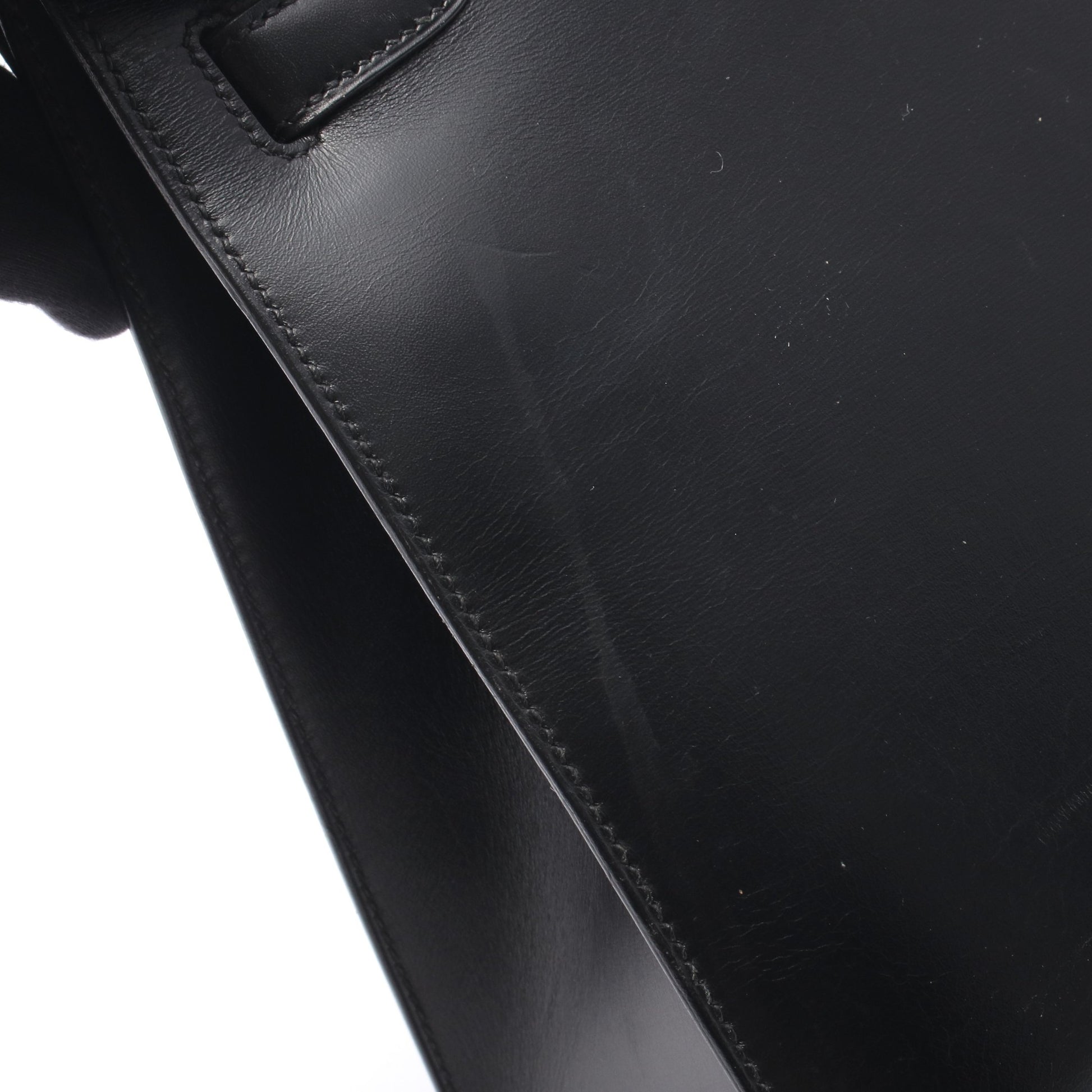 ケリー32 外縫い 2WAY ハンドバッグ ボックスカーフ ブラック ゴールド金具 ○Y刻印 エルメス バッグ HERMES