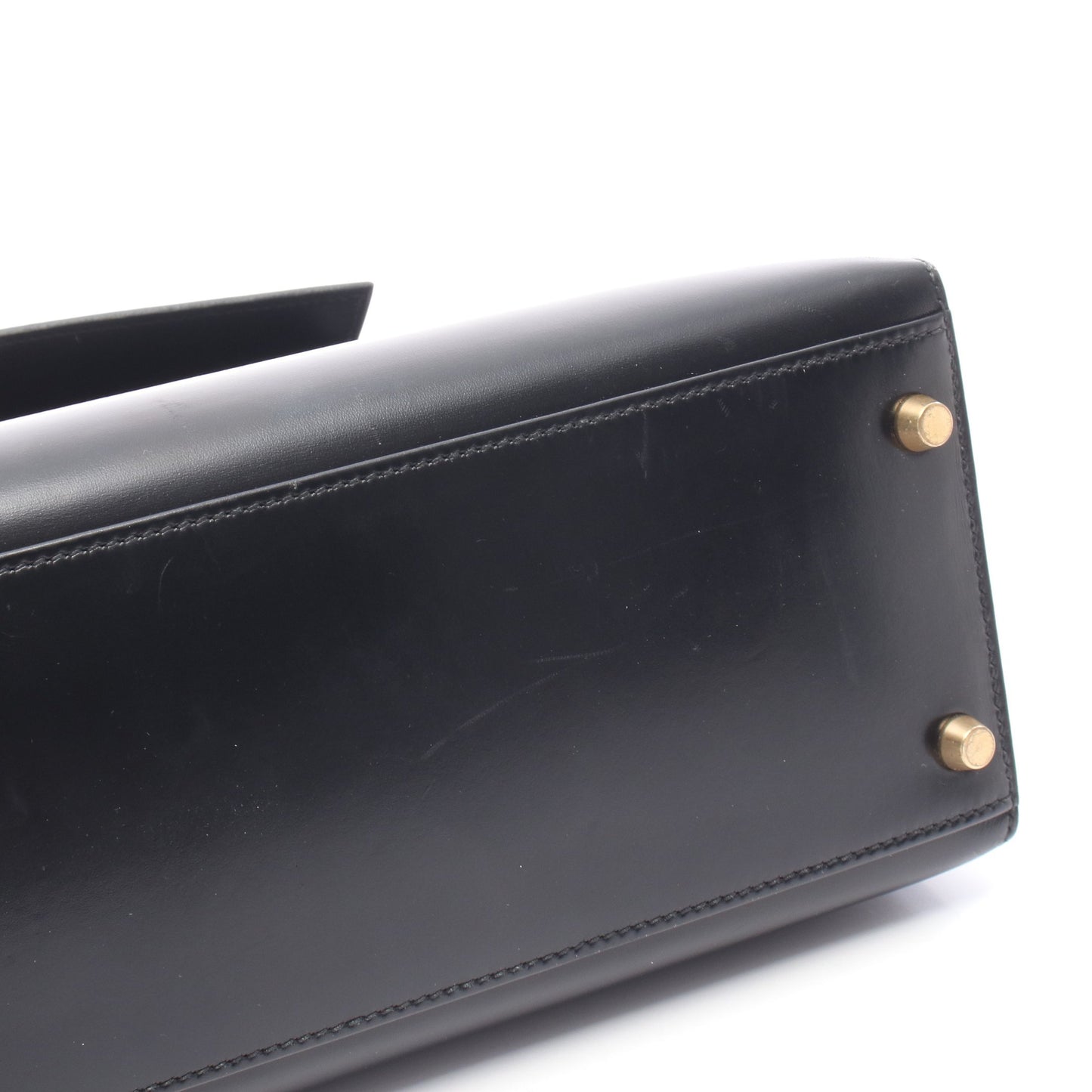 ケリー32 外縫い 2WAY ハンドバッグ ボックスカーフ ブラック ゴールド金具 ○Y刻印 エルメス バッグ HERMES