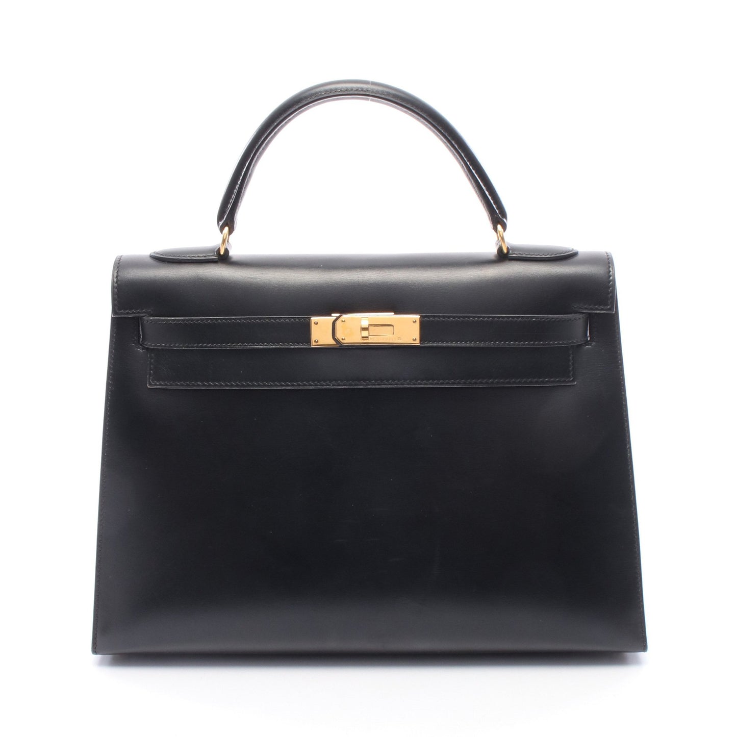 ケリー32 外縫い 2WAY ハンドバッグ ボックスカーフ ブラック ゴールド金具 ○Y刻印 エルメス バッグ HERMES