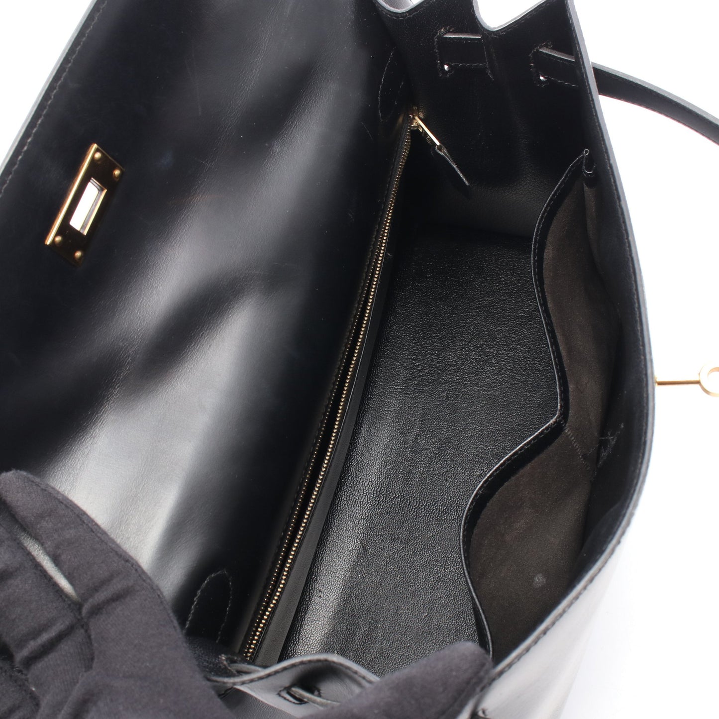 ケリー32 外縫い 2WAY ハンドバッグ ボックスカーフ ブラック ゴールド金具 ○Y刻印 エルメス バッグ HERMES