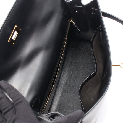 ケリー32 外縫い 2WAY ハンドバッグ ボックスカーフ ブラック ゴールド金具 ○Y刻印 エルメス バッグ HERMES