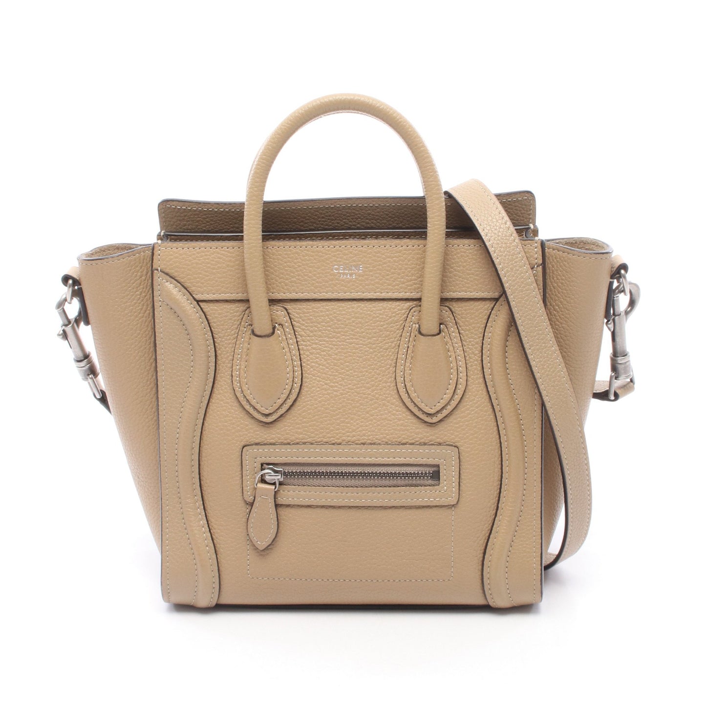 ラゲージ ナノショッパー 2WAY ハンドバッグ レザー ベージュ セリーヌ バッグ CELINE