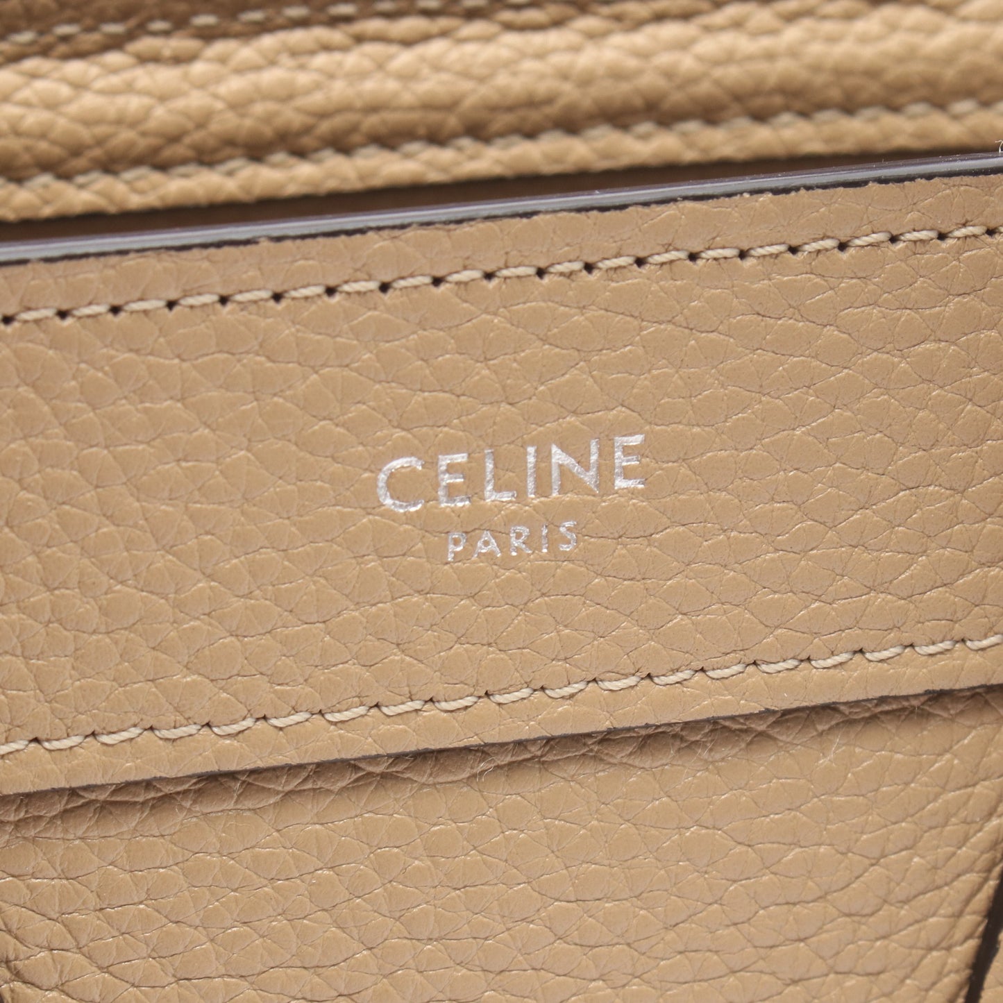 ラゲージ ナノショッパー 2WAY ハンドバッグ レザー ベージュ セリーヌ バッグ CELINE