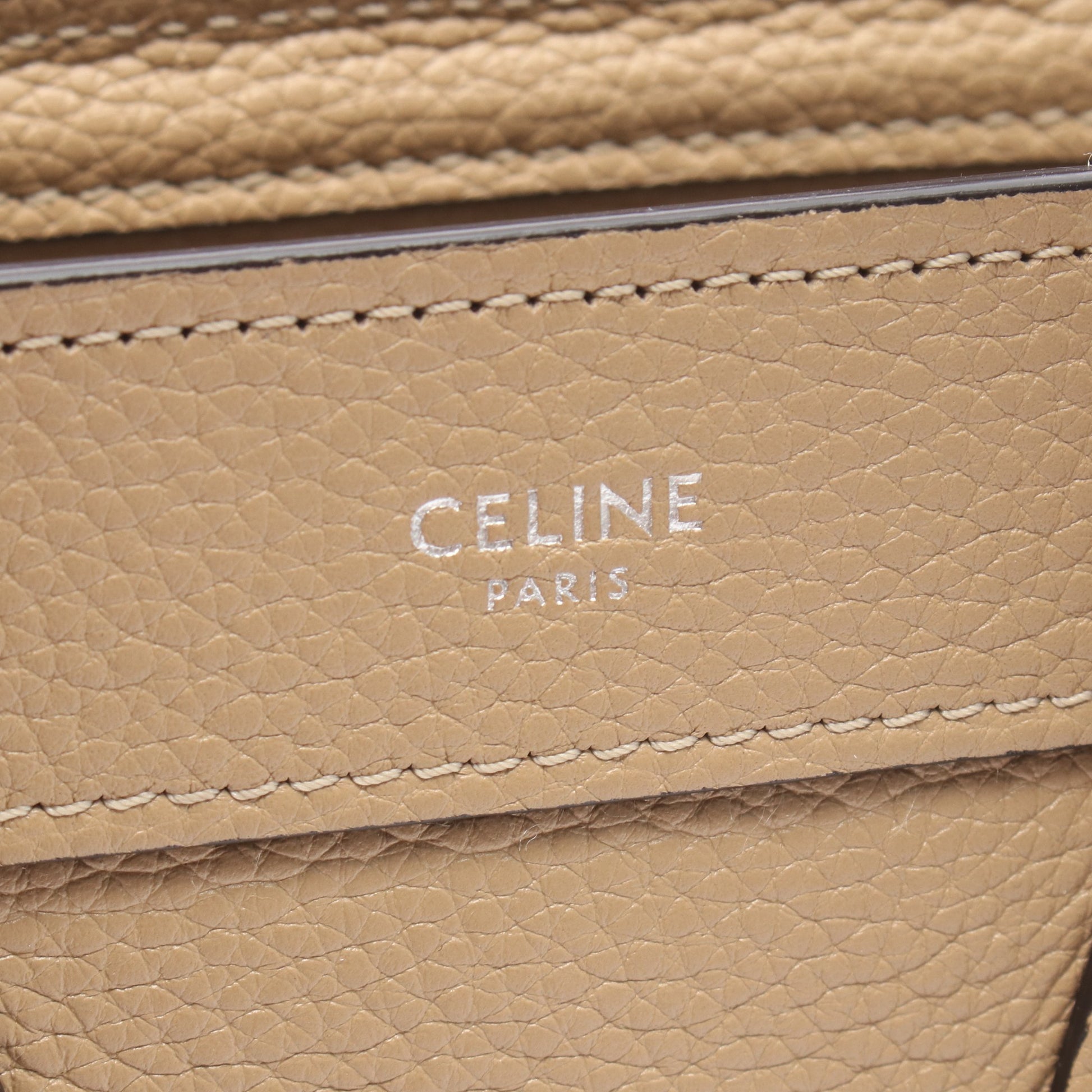 ラゲージ ナノショッパー 2WAY ハンドバッグ レザー ベージュ セリーヌ バッグ CELINE