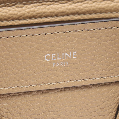 ラゲージ ナノショッパー 2WAY ハンドバッグ レザー ベージュ セリーヌ バッグ CELINE