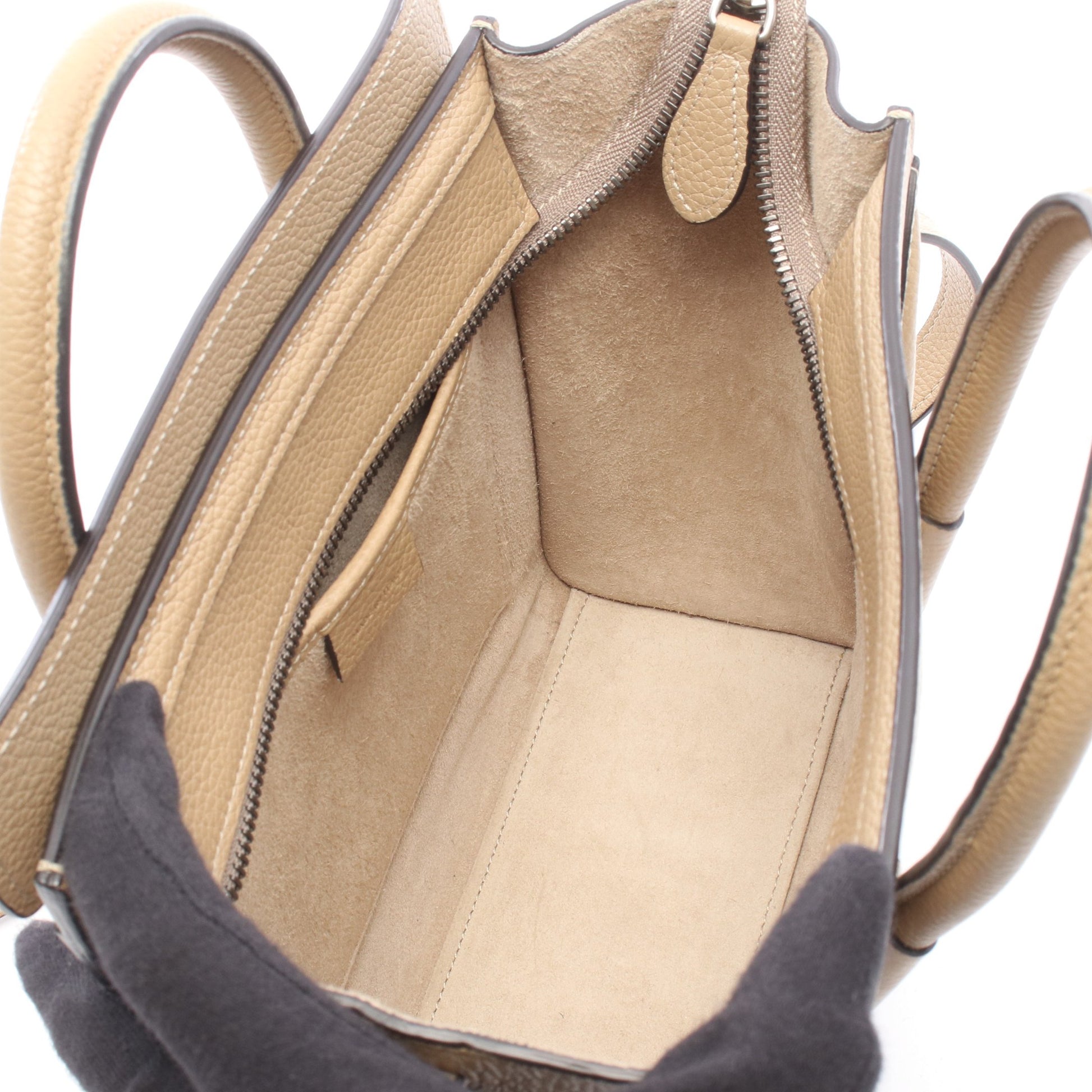ラゲージ ナノショッパー 2WAY ハンドバッグ レザー ベージュ セリーヌ バッグ CELINE