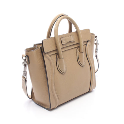 ラゲージ ナノショッパー 2WAY ハンドバッグ レザー ベージュ セリーヌ バッグ CELINE