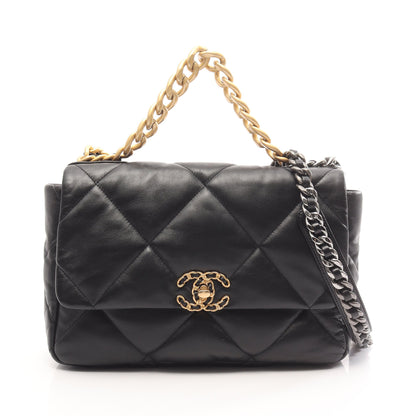 19 ディズヌフ マトラッセ コンビ金具 2WAY チェーンショルダーバッグ ラムスキン ブラック シャネル バッグ CHANEL