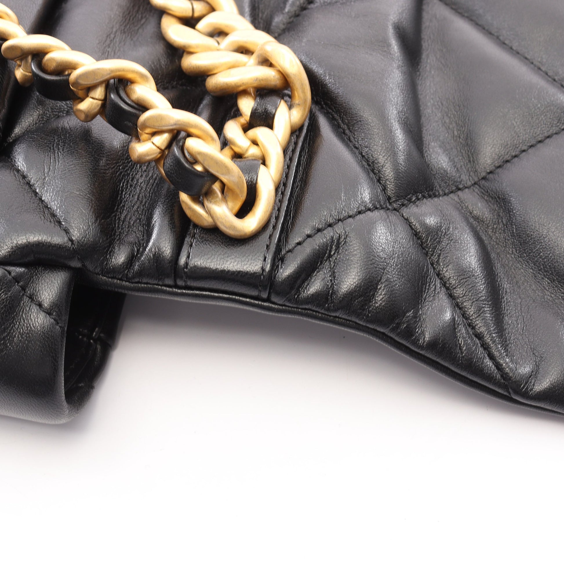 19 ディズヌフ マトラッセ コンビ金具 2WAY チェーンショルダーバッグ ラムスキン ブラック シャネル バッグ CHANEL