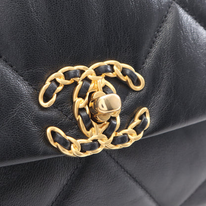 19 ディズヌフ マトラッセ チェーンショルダーバッグ レザー ブラック コンビ金具 シャネル バッグ CHANEL