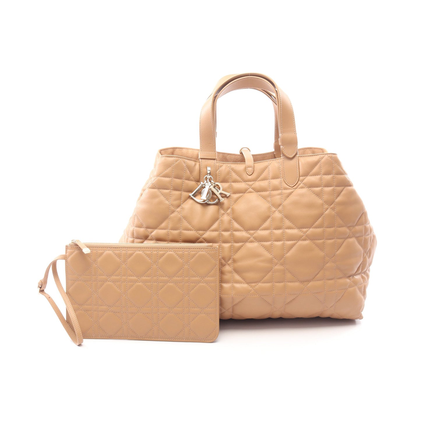 トゥジュール ラージ マイクロカナージュ ハンドバッグ トートバッグ レザー ライトブラウン クリスチャンディオール バッグ Christian Dior