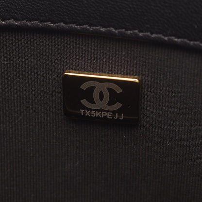 マトラッセ チェーンショルダーバッグ ラムスキン ブラック ゴールド金具 シャネル バッグ CHANEL