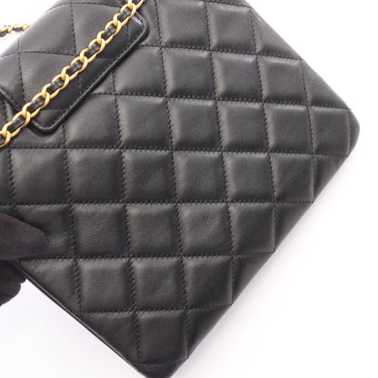 マトラッセ チェーンショルダーバッグ ラムスキン ブラック ゴールド金具 シャネル バッグ CHANEL