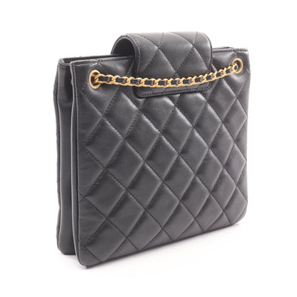 マトラッセ チェーンショルダーバッグ ラムスキン ブラック ゴールド金具 シャネル バッグ CHANEL